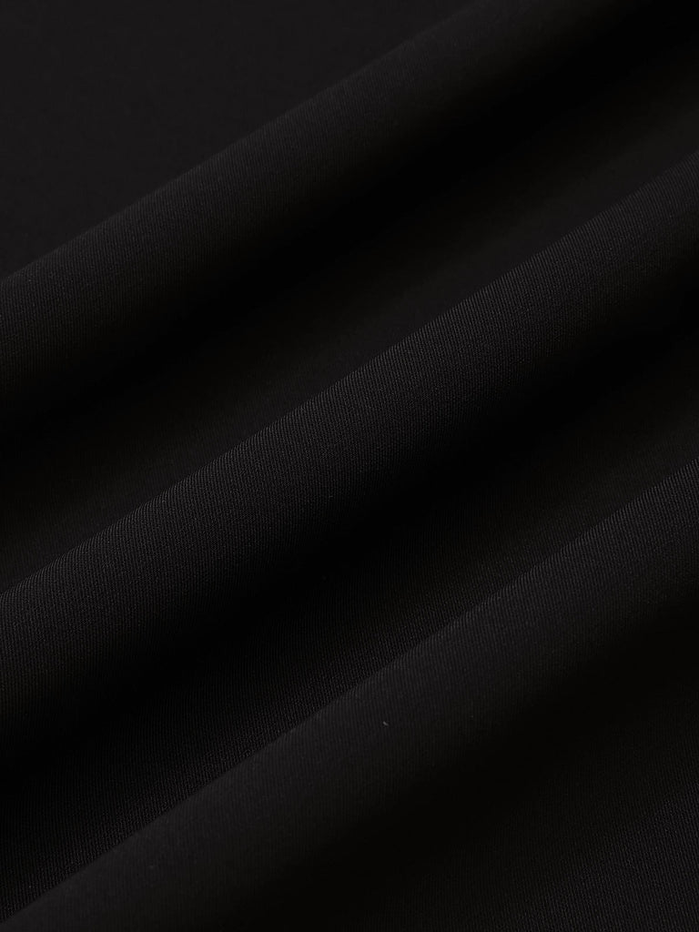 Pantalon droit noir à bordure contrastée des années 1950