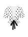2PCS haut à pois et pantalon droit blanc et noir années 50