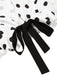 2PCS haut à pois et pantalon droit blanc et noir années 50