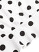 2PCS haut à pois et pantalon droit blanc et noir années 50