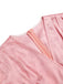 Robe en satin rose col V profond papillon jacquard des années 1940