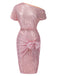 Robe crayon unie à une épaule à paillettes et nœud années 1960