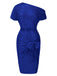 Robe crayon unie à une épaule à paillettes et nœud années 1960
