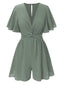Combishort en coton verte uni manches volantées des années 1950