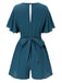 Combishort en coton verte uni manches volantées des années 1950