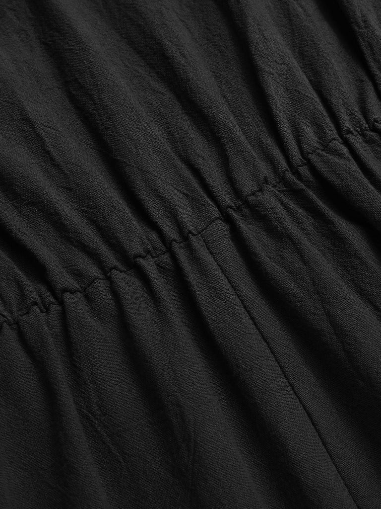 Combishort en coton uni à manches volantées des années 1950
