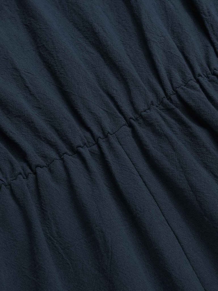Combishort en coton uni à manches volantées des années 1950