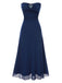 Robe bandeau bleue en maille à pierres précieuses années 1930 avec foulard