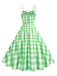 Robe à carreaux vichy et bretelles froncées des années 1950