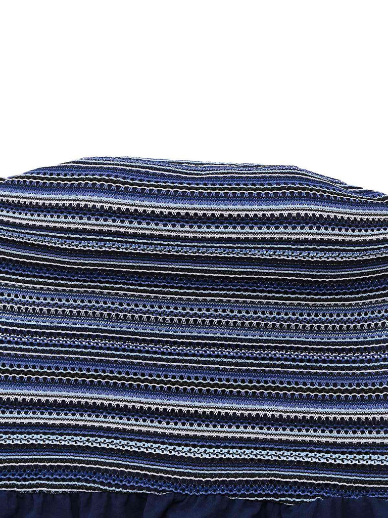 Combinaison bandeau à rayures bleu foncé des années 1950