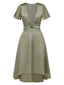 Robe en satin torsadé col V profond des années 1940