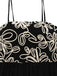 Robe noire à bretelles en nœud texturées et florales des années 1950
