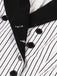Robe noire rayures verticales col revers patchwork des années 1950