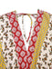 Combinaison jaune motif tribal floral bohème des années 1970