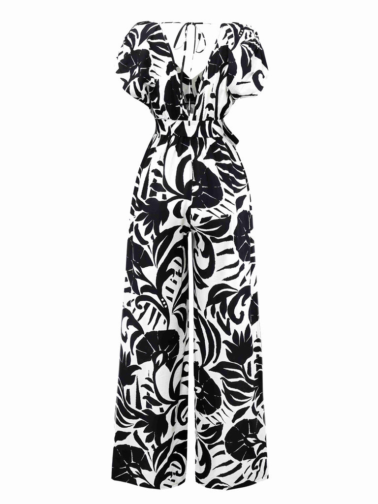 Combinaison noire silhouette de plantes années 1940