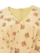 Robe jaune petites fleurs en maille sans manches et ruban années 1930