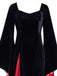 Robe en velours à manches cloches style Wednesday Addams des années 1930