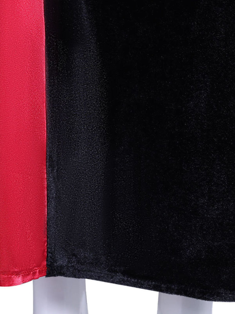 Robe en velours à manches cloches style Wednesday Addams des années 1930