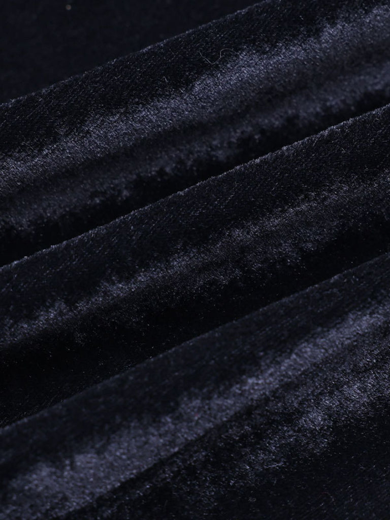 Robe en velours à manches cloches style Wednesday Addams des années 1930