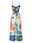 Combinaison multicolore motif peinture à bretelles années 1930