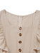 Combinaison beige unie à volants et manches courtes années 1950