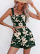 2PCS Camisole et short à bretelles larges et smockés à fleurs des années 1960