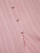 Robe froncée rose rayures fines col V manches bouffantes années 1950