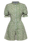 Combishort à manches bouffantes et col plissé marguerite des années 1940