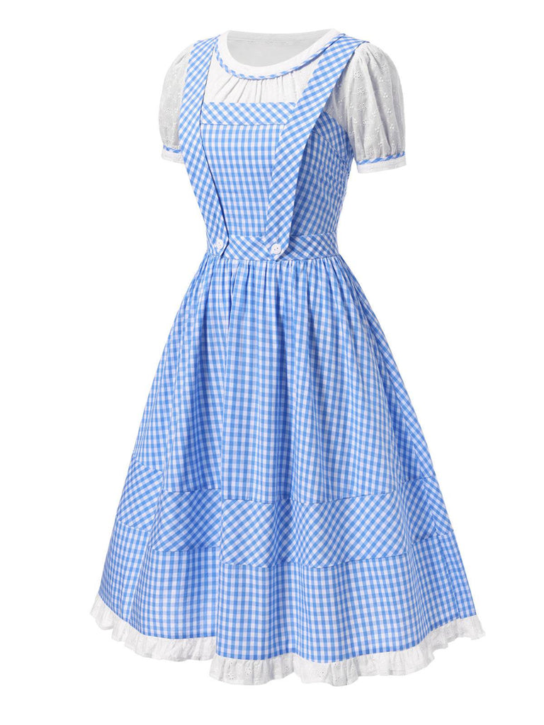 [Prévente] 2PCS Haut et robe coton à carreaux années 1950