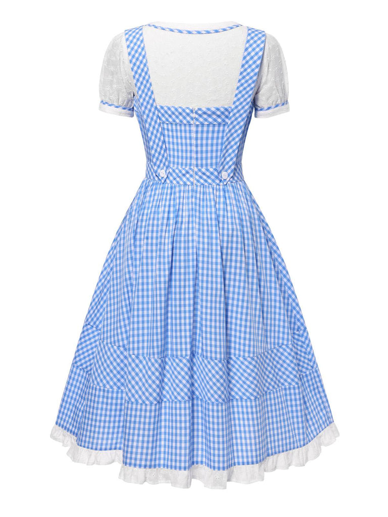 [Prévente] 2PCS Haut et robe coton à carreaux années 1950