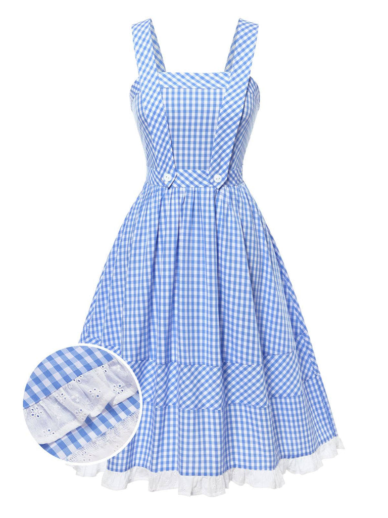 [Prévente] 2PCS Haut et robe coton à carreaux années 1950