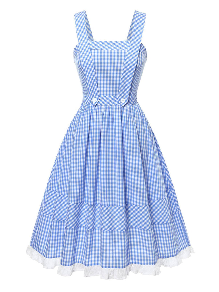 [Prévente] 2PCS Haut et robe coton à carreaux années 1950