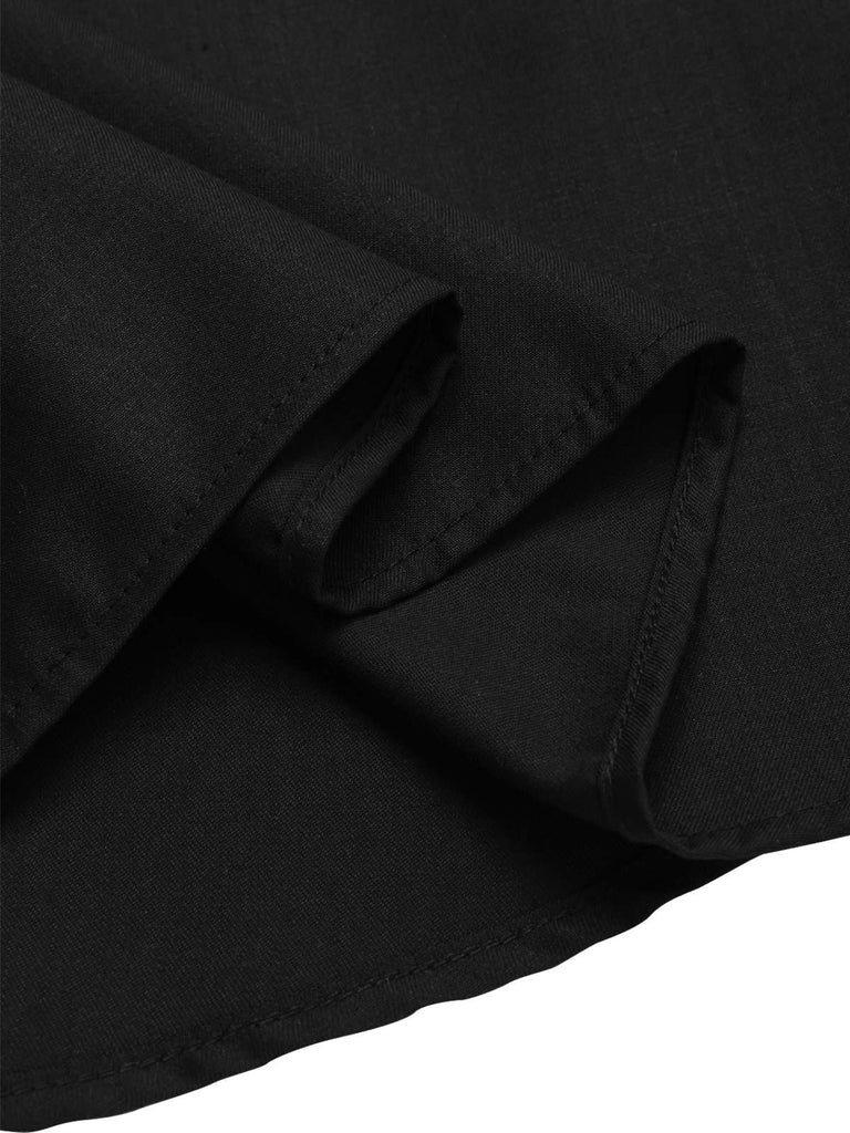 [Prévente] Robe plissée noire nœud papillon et bordure contrastante années 1950