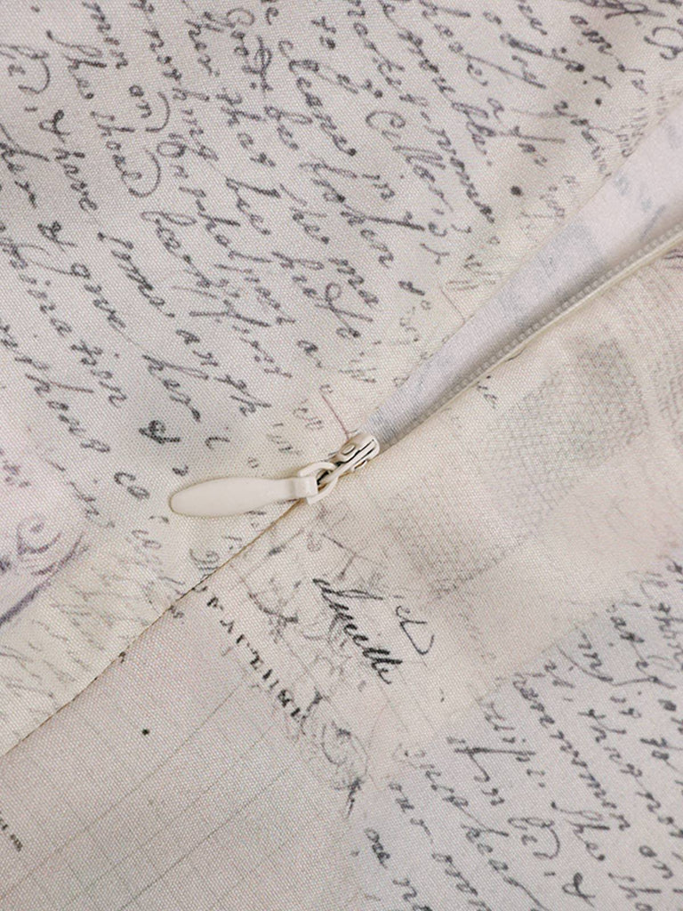 Robe papillons des journal patchwork kaki années 1950