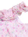 [Prévente] Robe fleurie rose à volants épaules dénudées années 1950