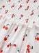 Robe blanche manches bouffantes et épaules dénudées motif cerise des années 1950