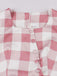 Robe rose à carreaux vichy avec nœud et boutons années 1950