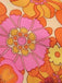 Haut dos nu fleuri hippie orange des années 1960