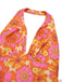 Haut dos nu fleuri hippie orange des années 1960