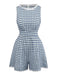 Combishort en coton et dentelle à carreaux vichy des années 1950