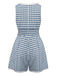 Combishort en coton et dentelle à carreaux vichy des années 1950