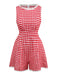 Combishort en coton et dentelle à carreaux vichy des années 1950
