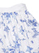 Jupe fleurie en porcelaine bleue et blanche des années 1950