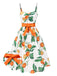 [Prévente] Robe orange à bretelles et nœud à la taille années 1950