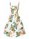 [Prévente] Robe orange à bretelles et nœud à la taille années 1950