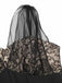 [Prévente] Robe trapèze noire fleurie en dentelle et maille années 1950