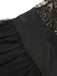 [Prévente] Robe trapèze noire fleurie en dentelle et maille années 1950