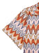 Combishort revers multicolore style bohème motifs d'arbres des années 1970