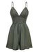 Combishort vert foncé à smocks brodé années 1950