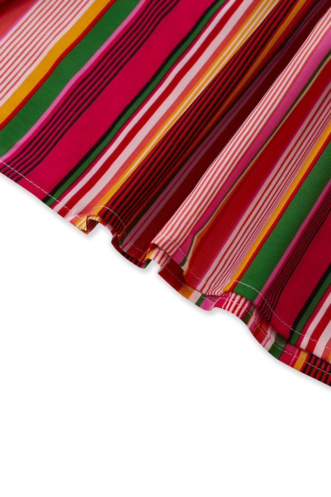 Robe multicolore à rayures arc-en-ciel patchwork nnées 1970